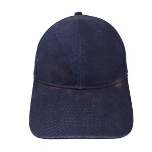 Basic Editions Slideback Hat Blue OSFM Adjustable Solid Blank 6 Panel